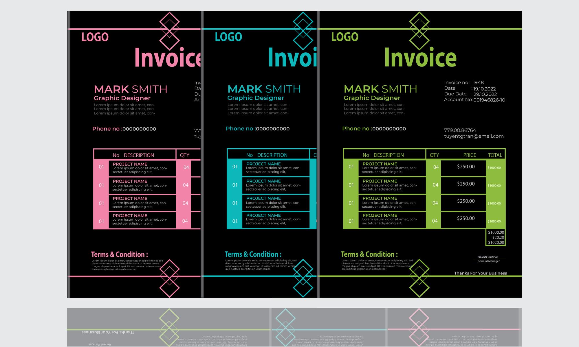 Pricing brochure layout on a dark table